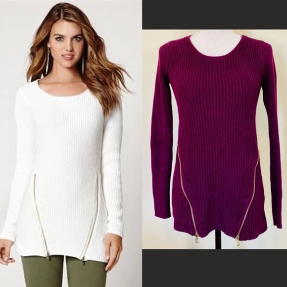 Guess Long Sleeve Double-Zip Sweater, PURPLE - Picture 1 of 8
